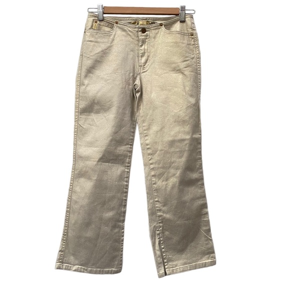 Gold Cropped Jeans size 28 - Picture 1 of 9